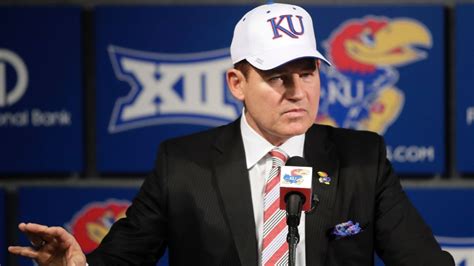 Kansas jayhawks head football coach - University of Kansas football head coach Lance Leipold listens to a question at the NCAA college football Big 12 media days in July. Leipold took over the football program at Kansas after a ...